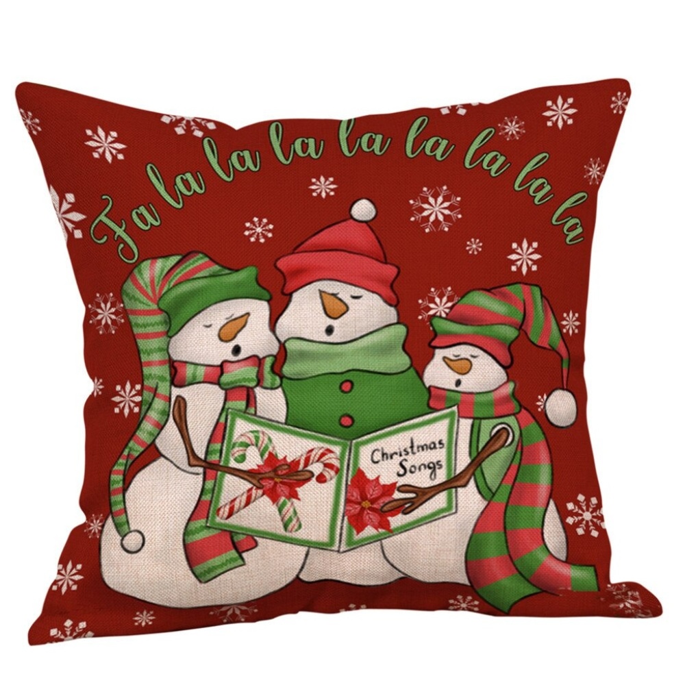 Pillow Cover- NEW- Christmas Snowman Fa La La La
